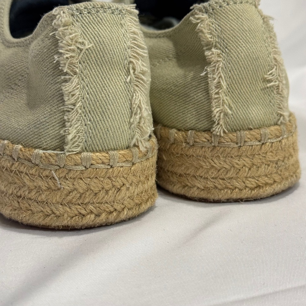 Tretorn Eve Platform Espadrille Sneaker Light Blue Canvas Frayed Jute Womens 8.5 - Picture 6 of 12